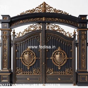 Modern Front Gate, Main Gate Round Design Iron Gate Stock Photos And Images