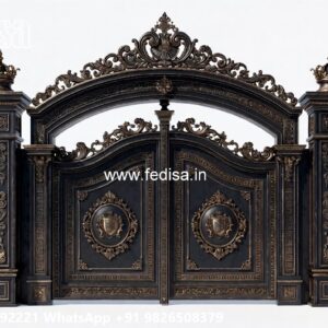Modern Front Gate, Main Gate Design With Small Gate Iron Gate Stock Photos And Images