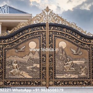 Compound Gate Simple Design, Lohe Ke Gate Design Wale Iron Gate Stock Photos And Images