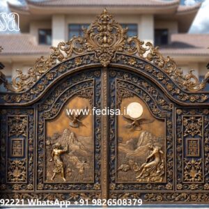 Gate Upper Design, Front Slide Gate Design Iron Gate Stock Photos And Images