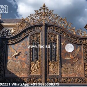 Elegant Wooden Gate Design For Entryways Safety Grill Gate Design For Main Door No-029