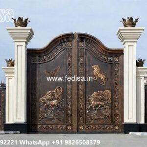 Safe Gate Design For Home Entrance Boundary Wall Design With Grill No-091