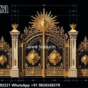Creative Front Gate Design Collection Compound Wall Gate Pillar Design No-298