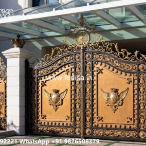 Wooden Gate Design With Modern Touch Boundary Ka Gate No-854