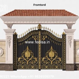 Carved Wooden Gate Design Ideas Single Iron Gate Designs For Indian Homes No-1264
