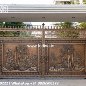 Gate Design Ideas For 2 Floor Houses Iron Boundary Wall Design No-1389