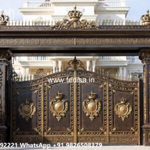 Attractive Gate Design Ideas For Homes Wood And Steel Gate Design No-1491