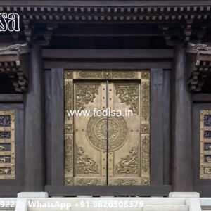 Wooden Gate Design With Modern Touch Main Gate Mirror Design No-1678