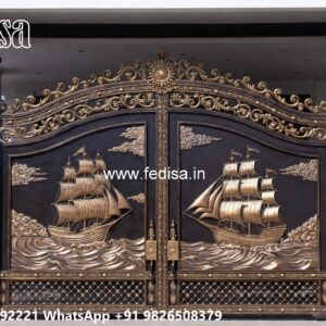 Simple And Elegant Gate Design Ideas Silver Color Gate Design No-1850