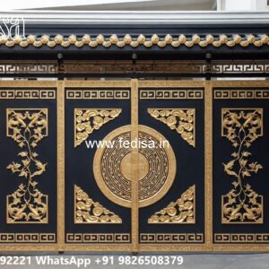 Luxury Wooden Gate Designs For Villas Main Gate Wall Color No-2086