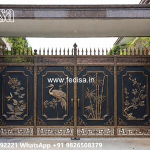 Double Door Iron Gate Design Wooden Gate Design With Modern Touch No-2243