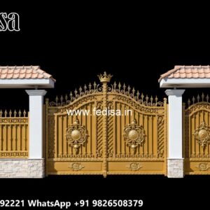 Wooden Gate Design With Modern Touch Double Door Iron Gate Design No-030