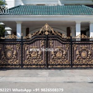 Stylish Gate Design Ideas For Villas Plain Sheet Gate Design No-282