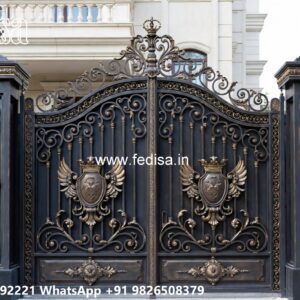 Front Gate Design Ideas For Small Houses Compound Wall Pillar Design No-424