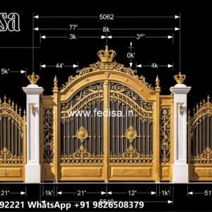 Stylish Gate Design Ideas For Modern Homes Black And Gold Gate Design No-735