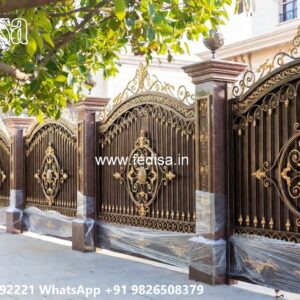Gate Design Ideas For 2 Floor Houses Iron Boundary Wall Design No-1389
