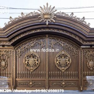 Elegant Wooden Gate Design For Entryways Maharaja Grill Gate No-1677