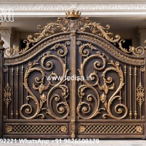 Simple And Elegant Gate Design Ideas Silver Color Gate Design No-1850