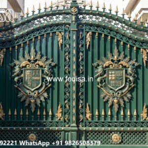 Double Door Iron Gate Design Wooden Gate Design With Modern Touch No-2243