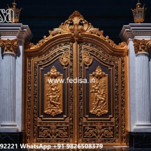 Elegant Wooden Gate Design For Entryways Marble Name Plate Designs For Main Gate No-2876