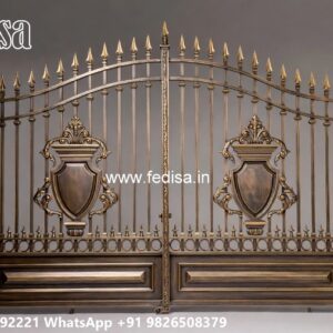 Carved Wooden Gate Design Ideas Single Iron Gate Designs For Indian Homes No-3699
