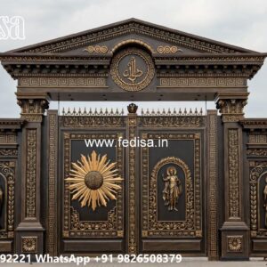 Gate Design Ideas For 2 Floor Houses Iron Boundary Wall Design No-3824
