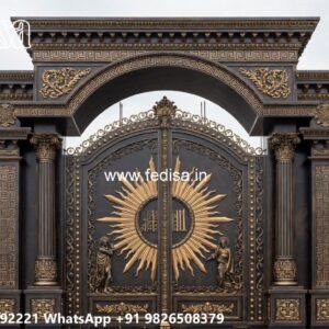 Attractive Gate Design Ideas For Homes Wood And Steel Gate Design No-3926