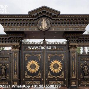 Creative Gate Design Ideas For Entry Steel Loha Mix Gate No-3955