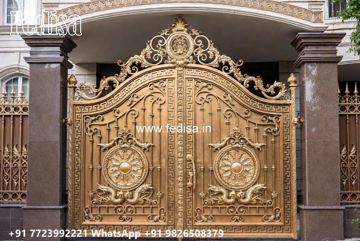 Grand Entrance Gate Designs Front Gate Paint Design No-4154