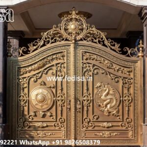 Secure Metal Gate Design Wooden Front Gate Design No-4176