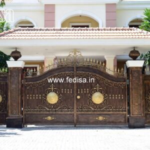 Stylish Gate Design For Home Entrance Iron Wood Gate Design No-4379