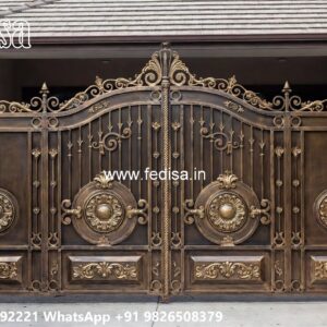 Double Door Iron Gate Design Wooden Gate Design With Modern Touch No-4678