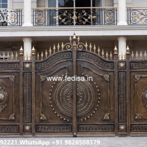 Luxury Wooden Gate Designs For Villas Gate Pillar Design No-4896