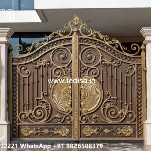 Stylish Gate Design Ideas For Villas Plain Sheet Gate Design No-5152