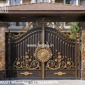 Strong And Stylish Gate Design Ideas Main Gate Wooden Door Design No-5498