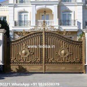 Strong And Stylish Gate Designs For Homes Main Gate Column Design No-5712
