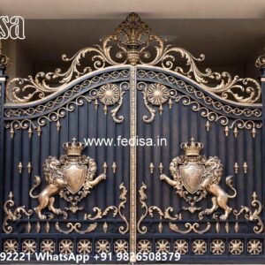 Secure Metal Gate Design Wooden Front Gate Design No-6611