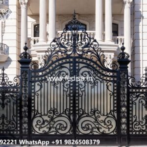 Luxury Wooden Gate Designs For Villas Gate Pillar Design No-7331