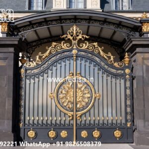 Safe Gate Design For Home Entrance Boundary Wall Design With Grill No-7396