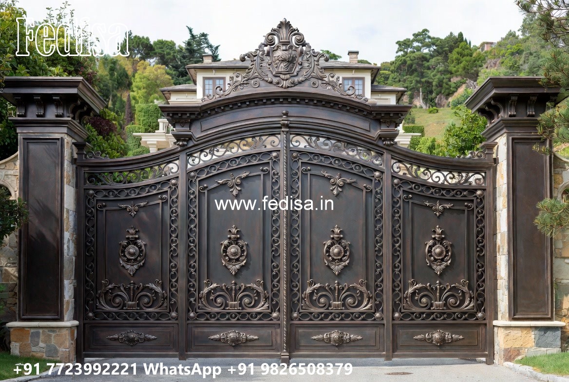 Modern Front Gate Design Styles Main Gate Pillar Design 2029 No-7824