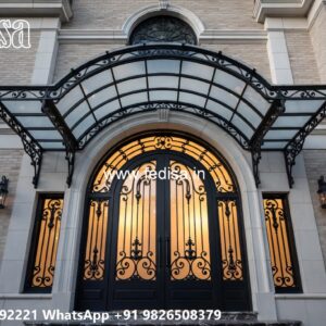 Double Door Gate Design For Home Entrance Steel Iron Mix Gate Design No-8554