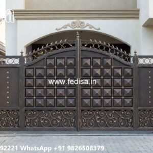 Wooden Gate Design With Modern Touch Main Gate Mirror Design No-8983