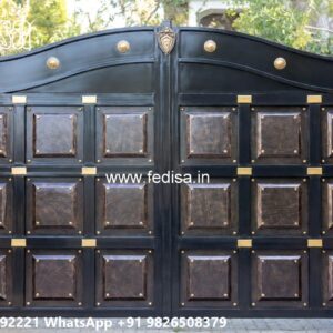 Secure Metal Gate Design Wooden Front Gate Design No-9046
