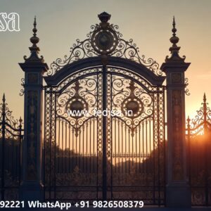 Simple And Elegant Gate Design Ideas Silver Color Gate Design No-9155