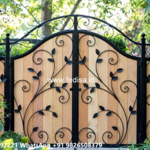 Artistic Gate Design Ideas For Entry Double Gate Fence Design No-9409