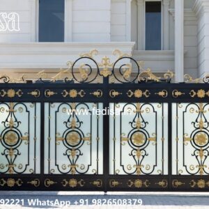 Safe Gate Design For Home Entrance Boundary Wall Design With Grill No-9831