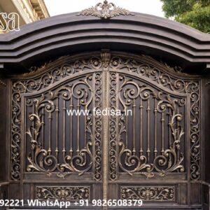Carved Wooden Gate Design Ideas Single Iron Gate Designs For Indian Homes No-11004