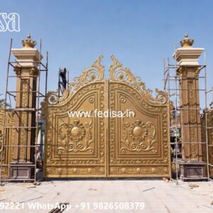 Rustic Wooden Gate Design Inspiration Compound Wall With Grill Design No-11411
