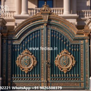 Secure Metal Gate Design Wooden Front Gate Design No-11481