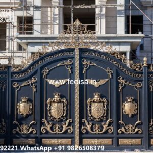 Double Door Iron Gate Design Wooden Gate Design With Modern Touch No-11983